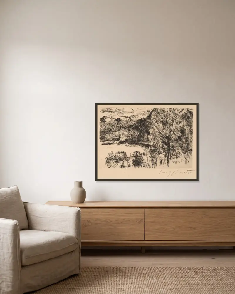 Walchensee with Jochberg von Lovis Corinth gerahmt an einer Wand