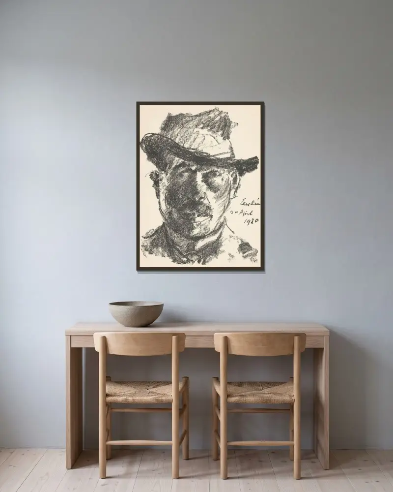 Självporträtt av Lovis Corinth av Lovis Corinth inramad på en vägg