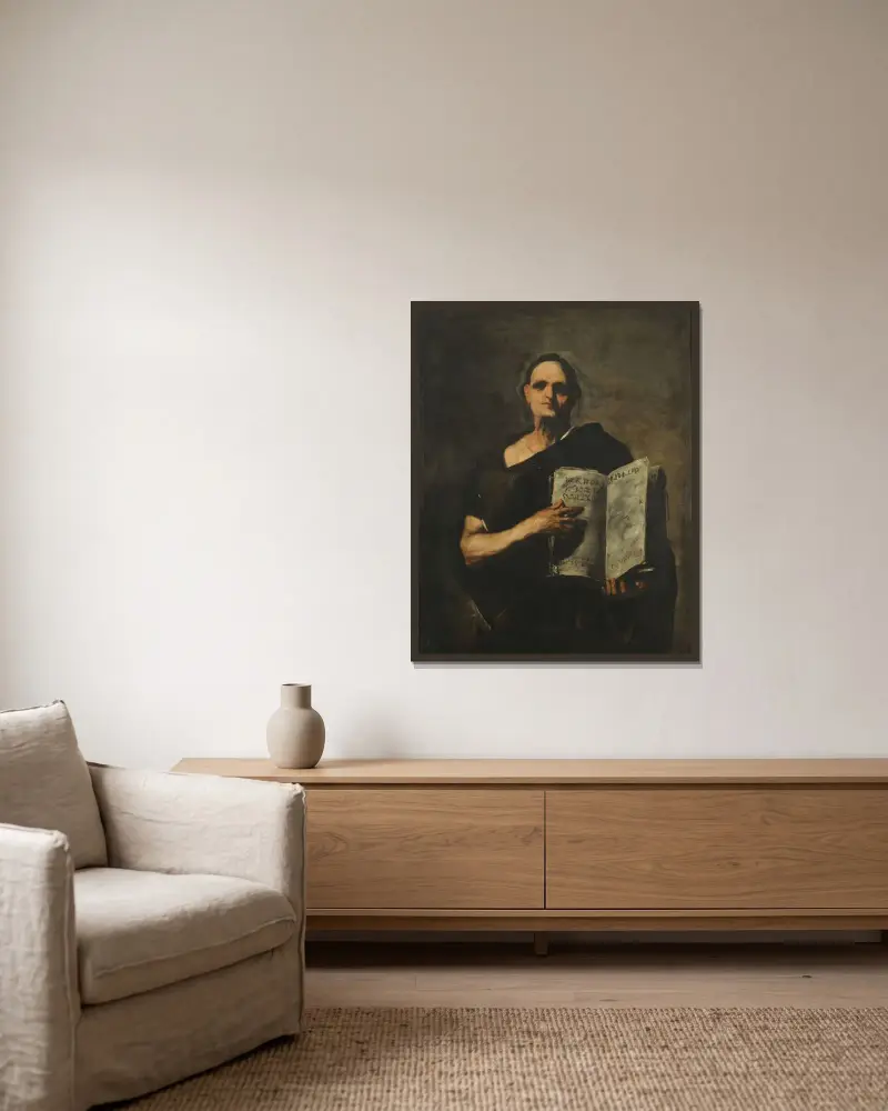 Ein Mathematiker von Luca Giordano gerahmt an einer Wand