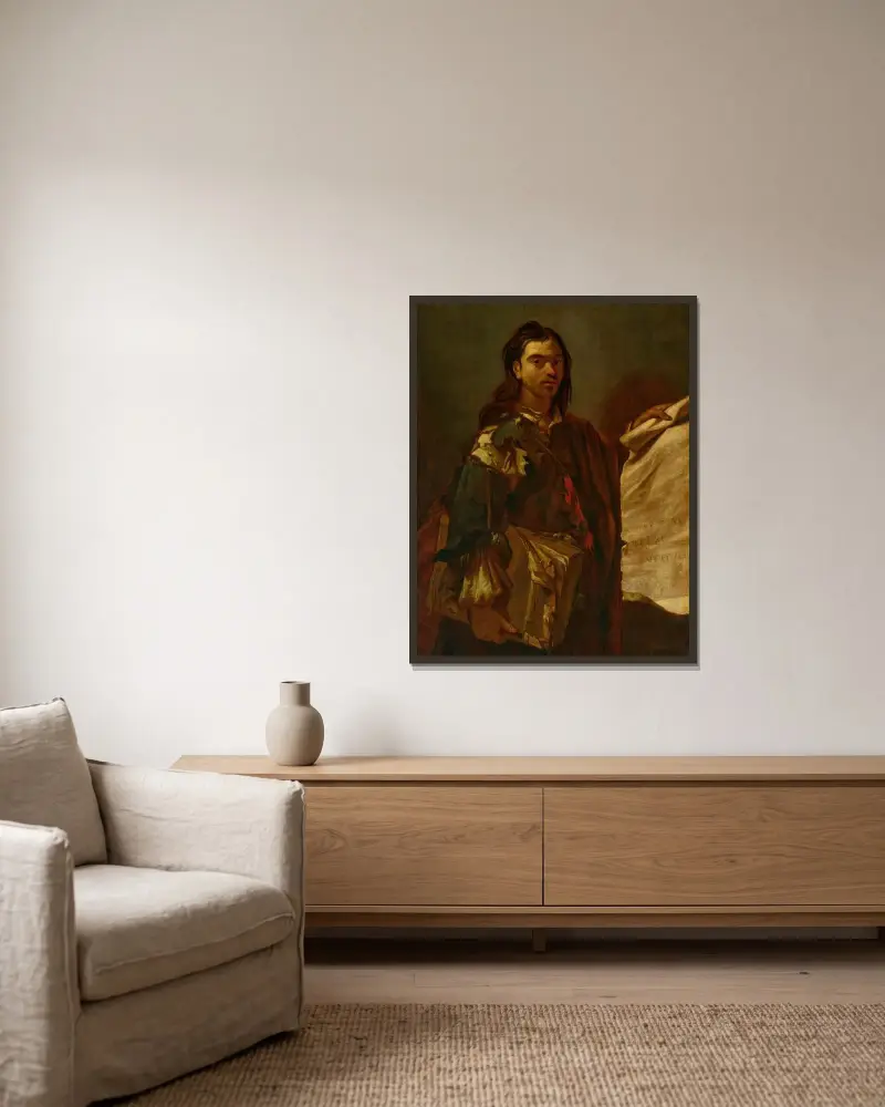 Ein Philosoph von Luca Giordano gerahmt an einer Wand