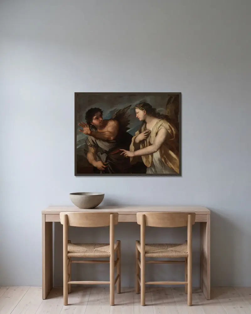 Picus a Kirké, Luca Giordano v rámu na stěně