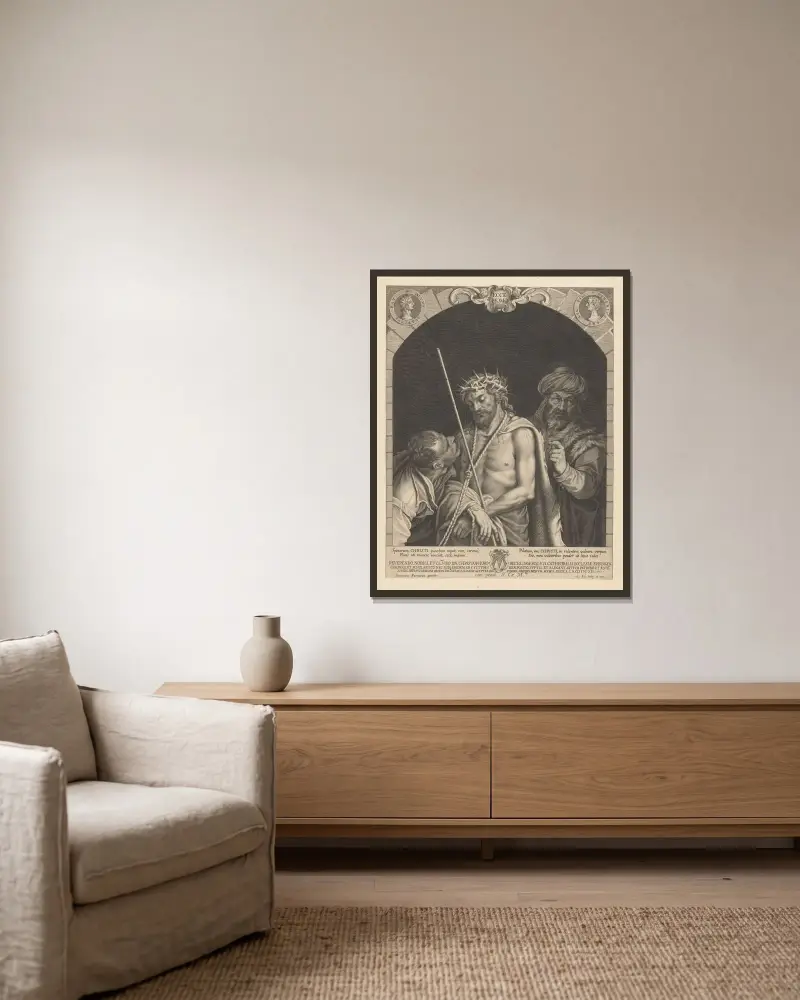 Ecce Homo von Lucas Kilian gerahmt an einer Wand