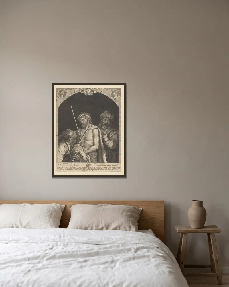Ecce Homo von Lucas Kilian gerahmt an einer Wand