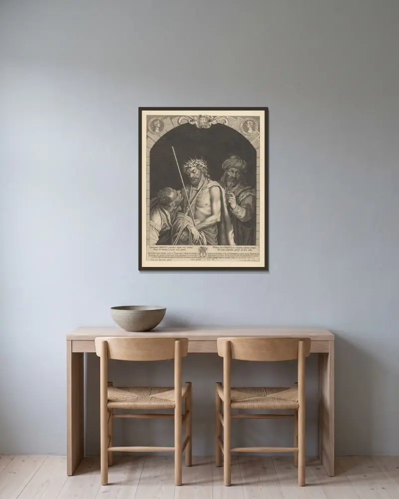 Ecce Homo von Lucas Kilian gerahmt an einer Wand