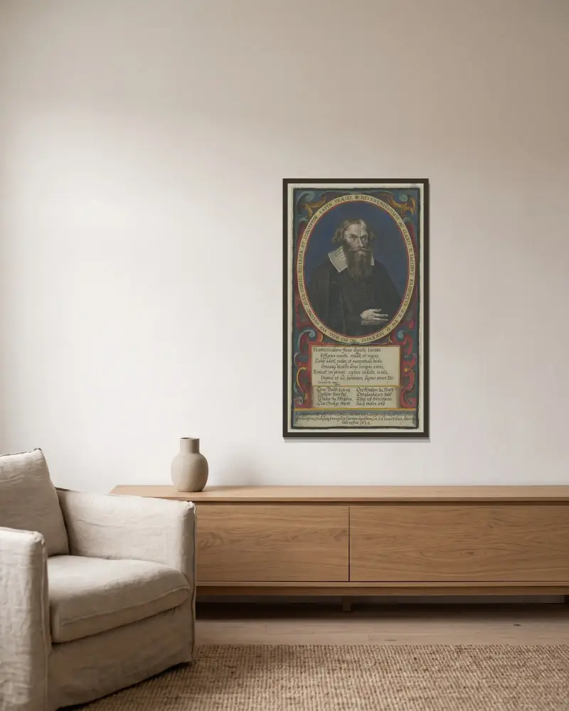 Jakob Fabricius von Lucas Kilian gerahmt an einer Wand