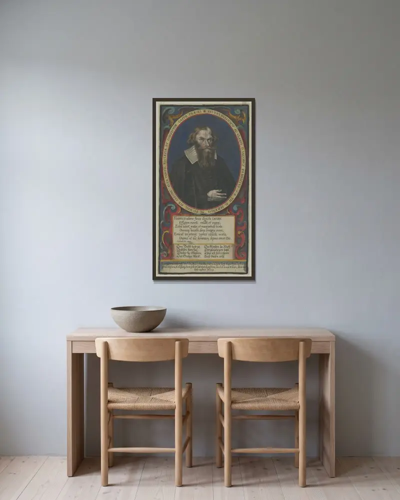 Jakob Fabricius von Lucas Kilian gerahmt an einer Wand