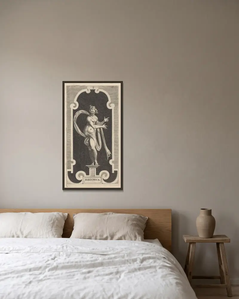 Rhetorica von Lucas Kilian gerahmt an einer Wand