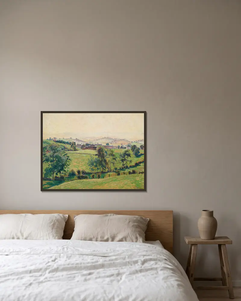 Brough, Misty Afternoon av Lucien Pissarro inramad på en vägg