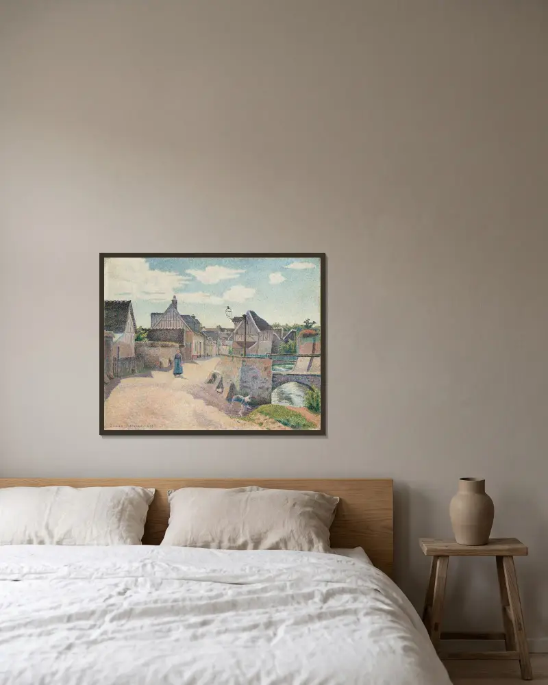 Gouvernes, près Lagny von Lucien Pissarro gerahmt an einer Wand