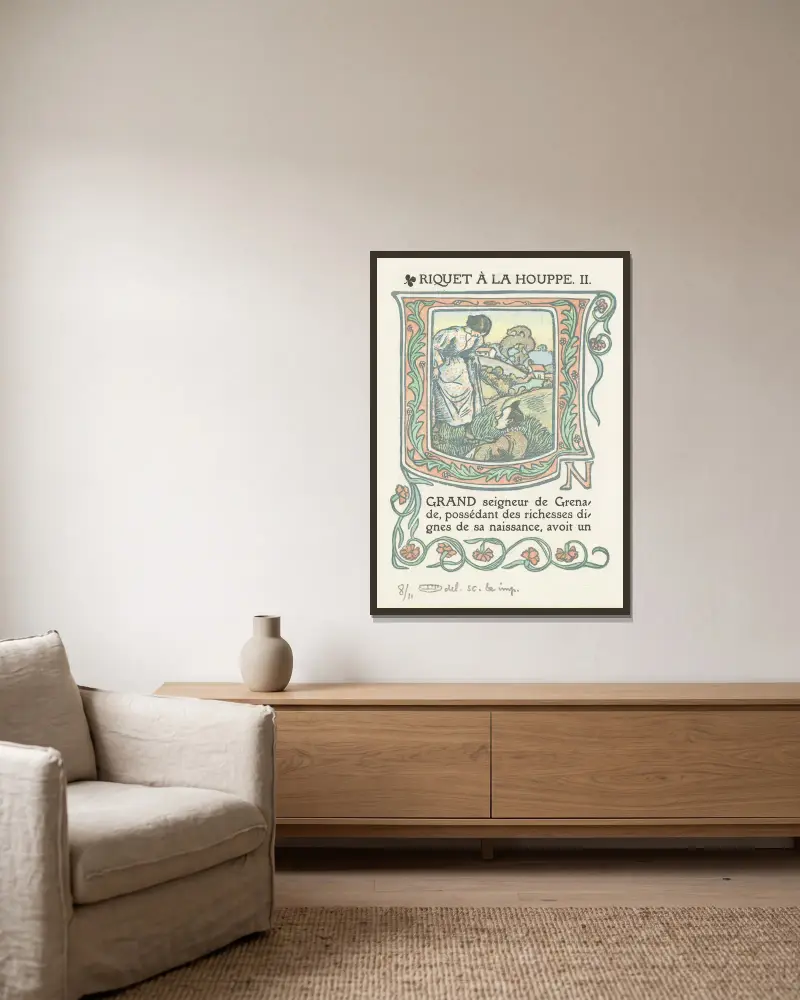 Großes U von Lucien Pissarro gerahmt an einer Wand