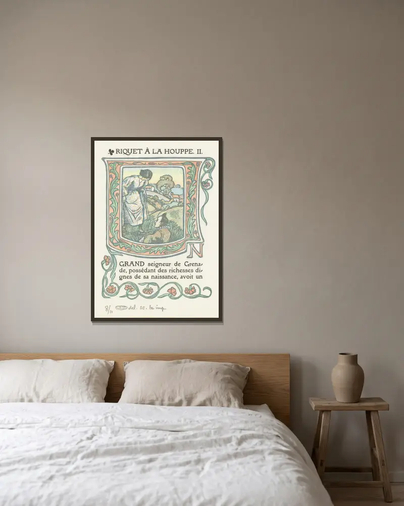 Großes U von Lucien Pissarro gerahmt an einer Wand