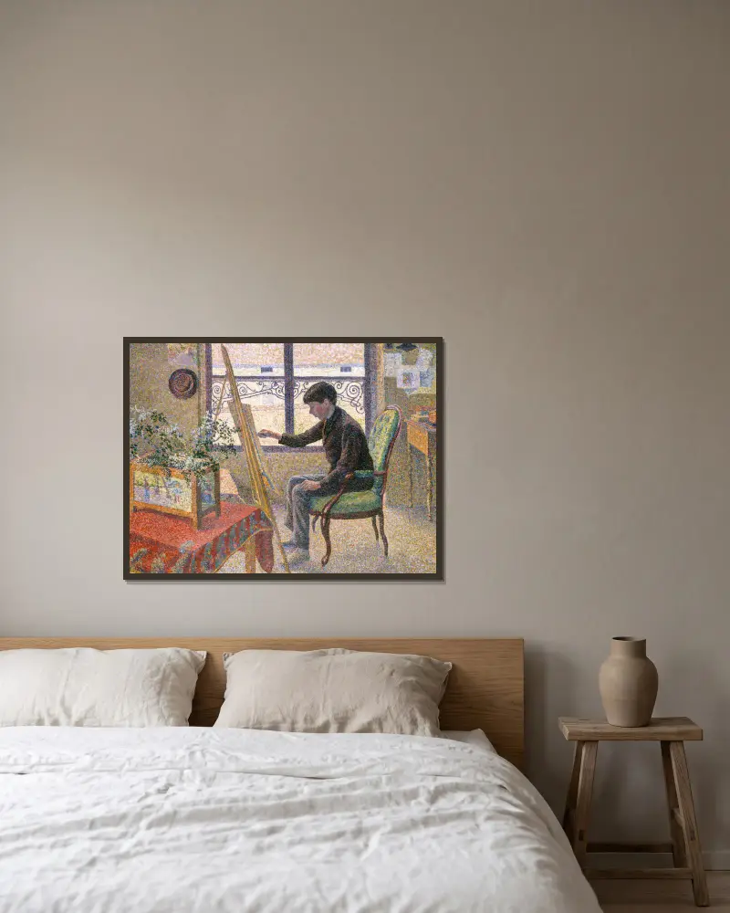 Interior of the Studio av Lucien Pissarro inramad på en vägg