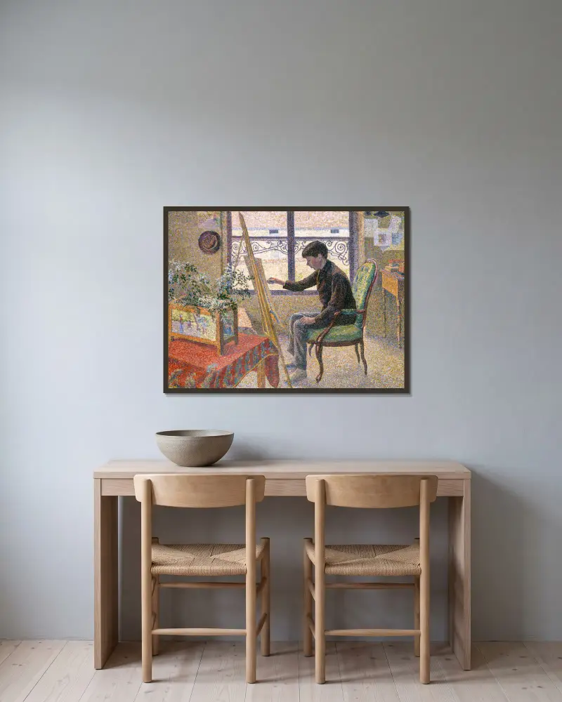 Interior of the Studio av Lucien Pissarro inramad på en vägg