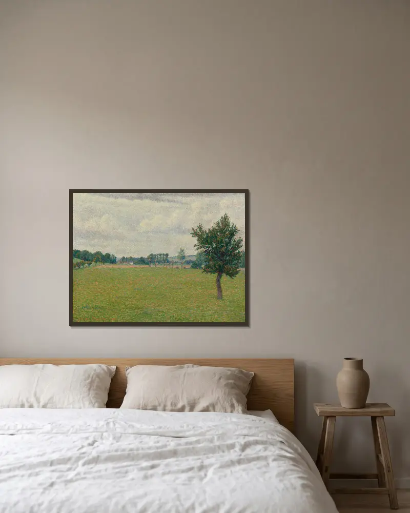 Prairie De Thierceville av Lucien Pissarro inramad på en vägg