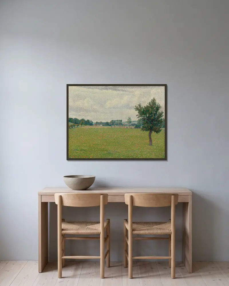 Prairie De Thierceville av Lucien Pissarro inramad på en vägg