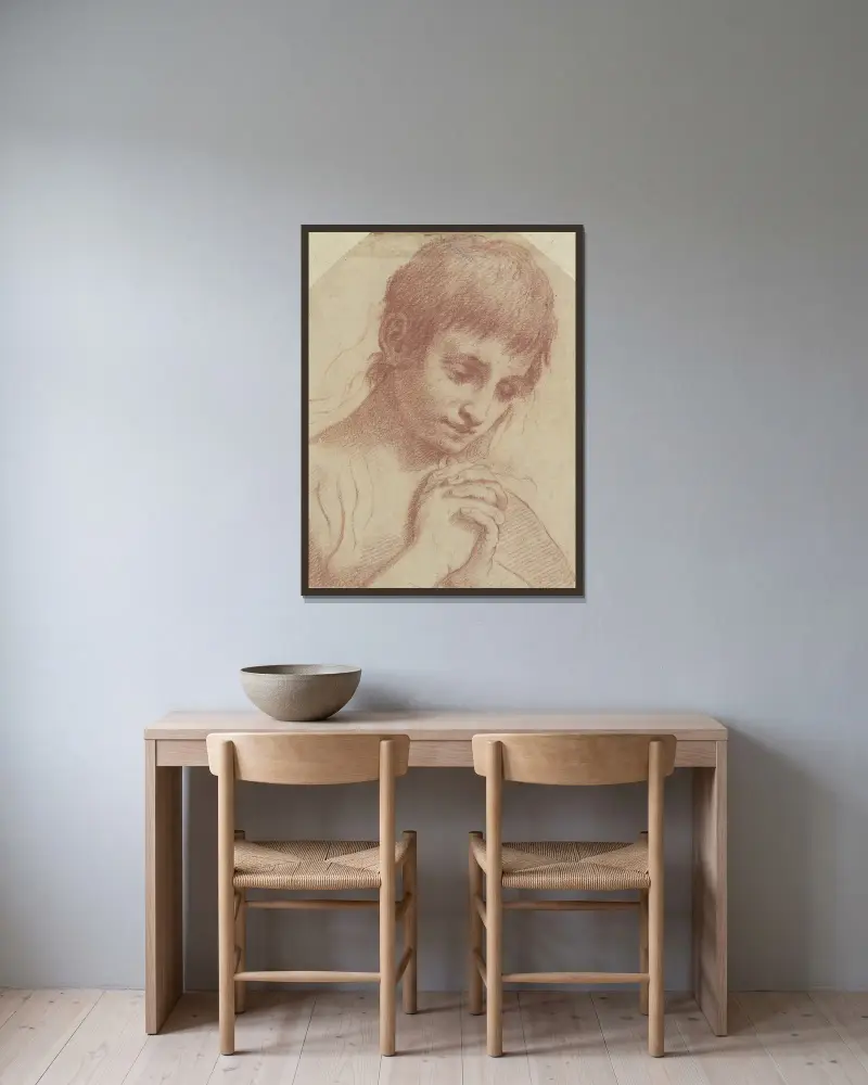 Modlící se mladík, Ludovico Carracci v rámu na stěně