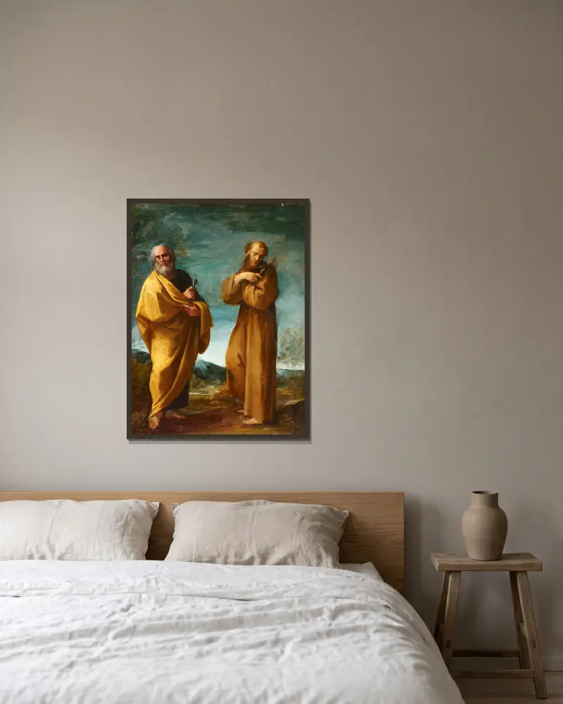 Święci Piotr i Franciszek z Asyżu, Ludovico Carracci w ramie na ścianie