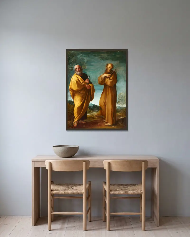 Święci Piotr i Franciszek z Asyżu, Ludovico Carracci w ramie na ścianie