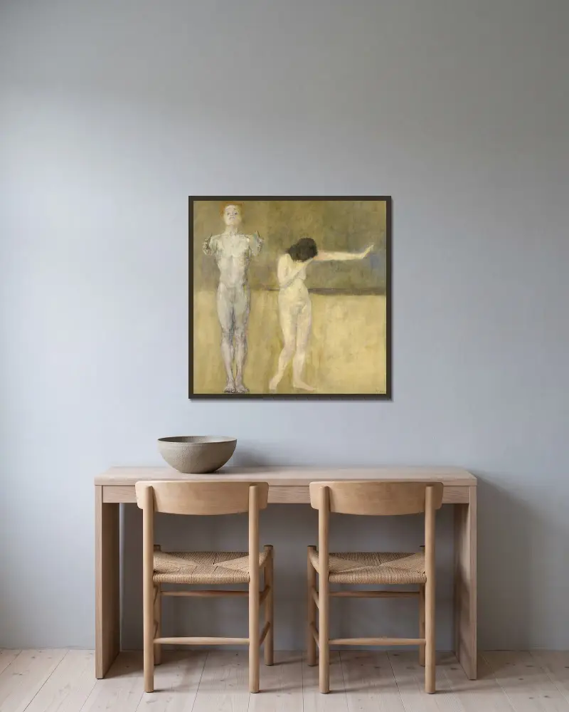 Adam und Eva von Ludvig Karsten gerahmt an einer Wand