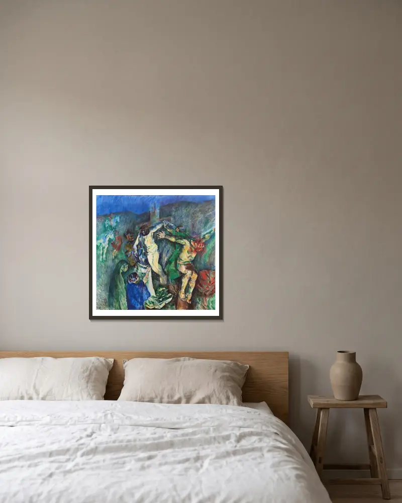 Kalvarienberg von Ludvig Karsten gerahmt an einer Wand