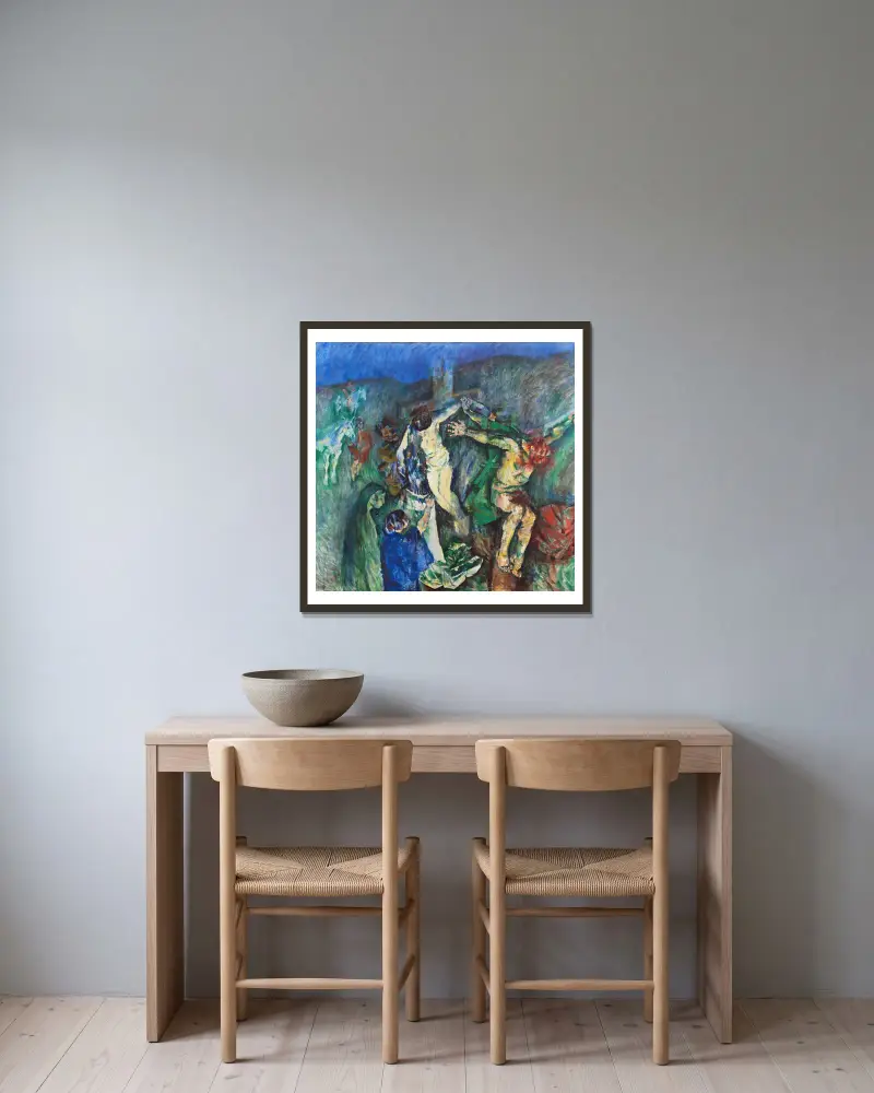 Kalvarienberg von Ludvig Karsten gerahmt an einer Wand