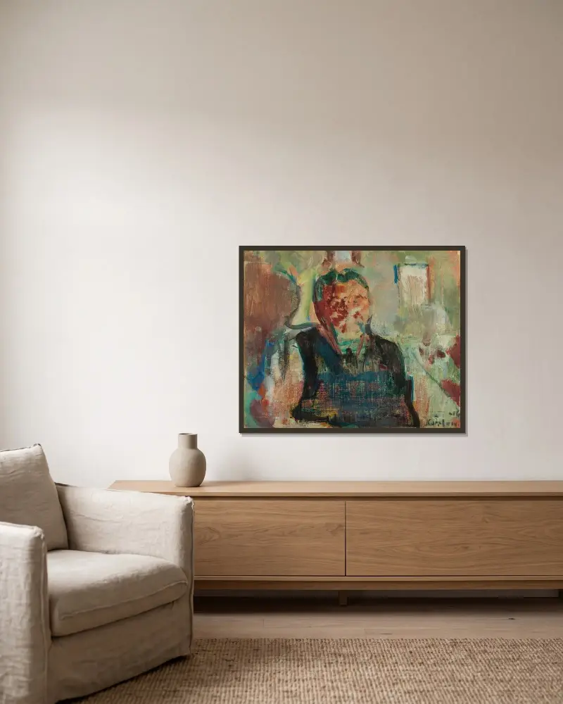 Porträt eines Fischers von Ludvig Karsten gerahmt an einer Wand