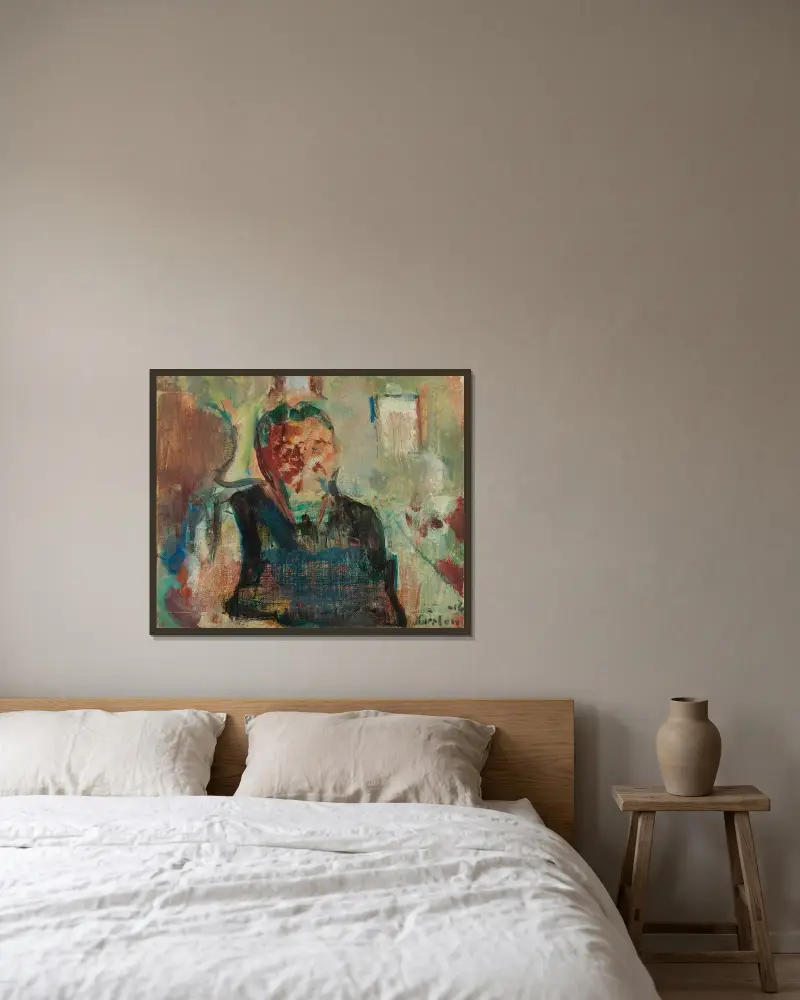 Porträt eines Fischers von Ludvig Karsten gerahmt an einer Wand