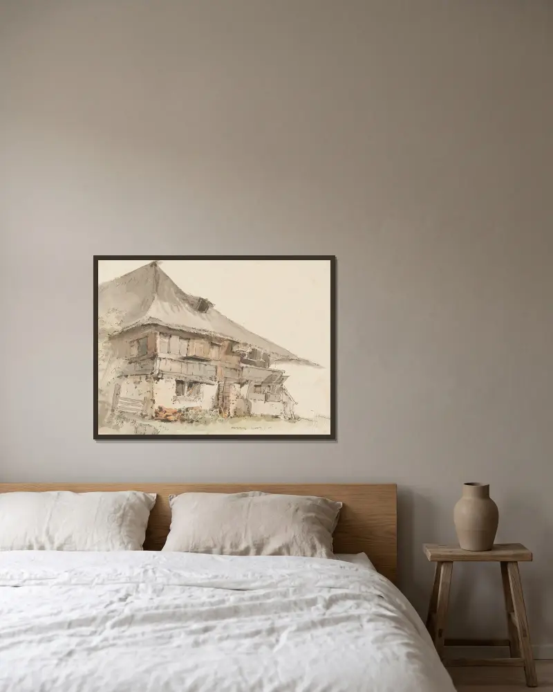 Bauernhaus im Berner Mittelland – nr 3 av Johann Ludwig Aberli inramad på en vägg