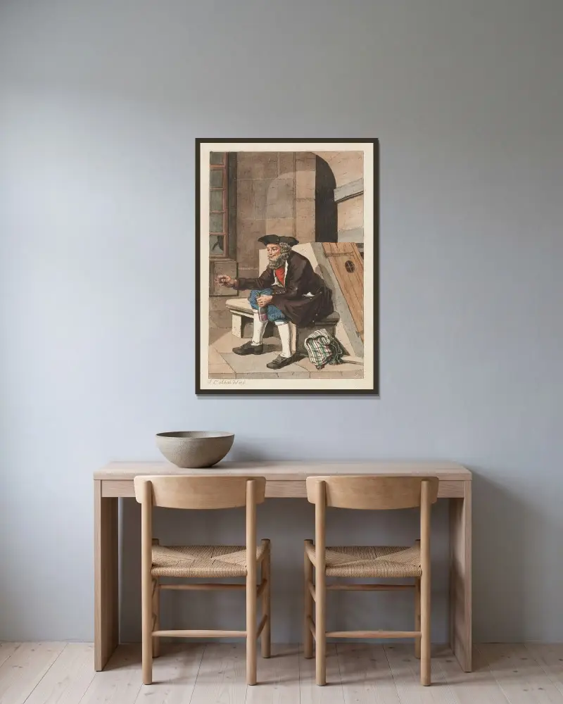 Bonde från trakten kring Bern av Johann Ludwig Aberli inramad på en vägg