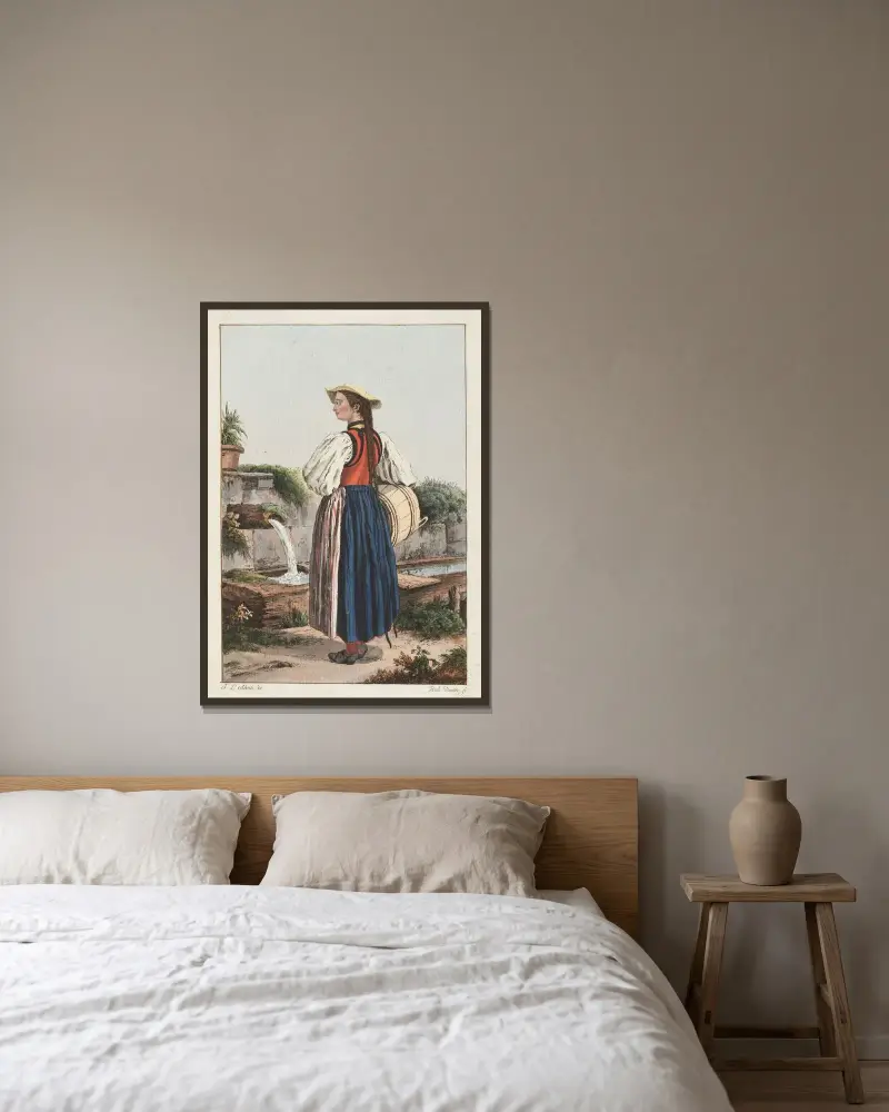 Bonde från trakten kring Bern av Johann Ludwig Aberli inramad på en vägg
