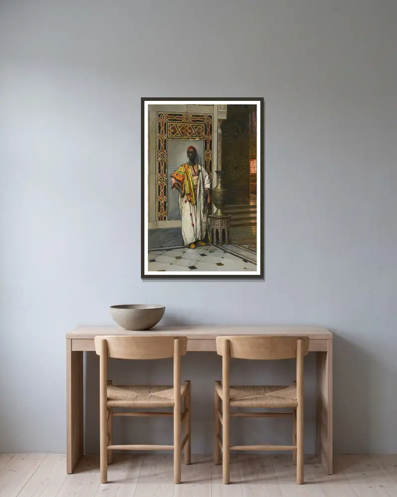 Die Wache von Ludwig Deutsch gerahmt an einer Wand
