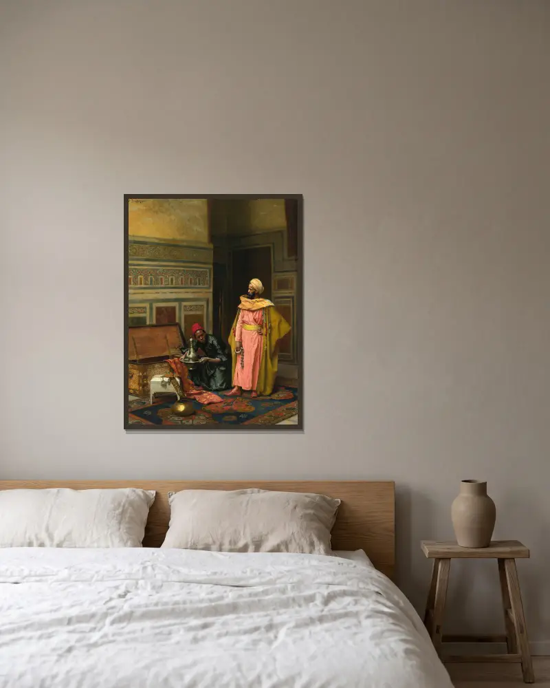 Die Schatzkiste von Ludwig Deutsch gerahmt an einer Wand