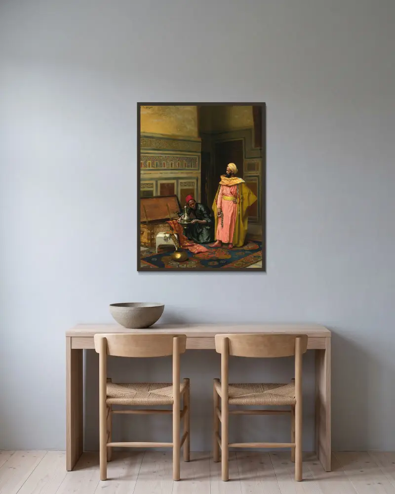 Die Schatzkiste von Ludwig Deutsch gerahmt an einer Wand