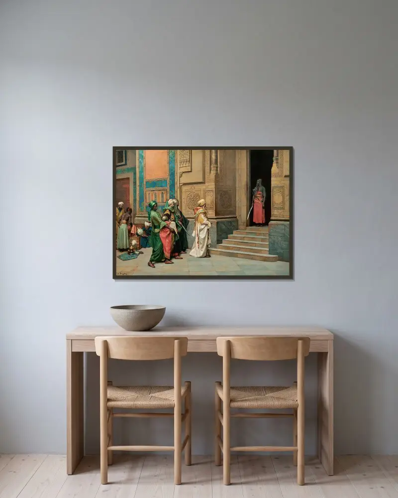 Der Tribut von Ludwig Deutsch gerahmt an einer Wand