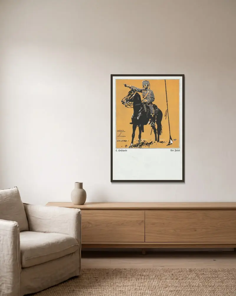 Am Feind von Ludwig Hohlwein gerahmt an einer Wand