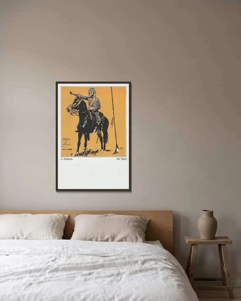 Am Feind von Ludwig Hohlwein gerahmt an einer Wand