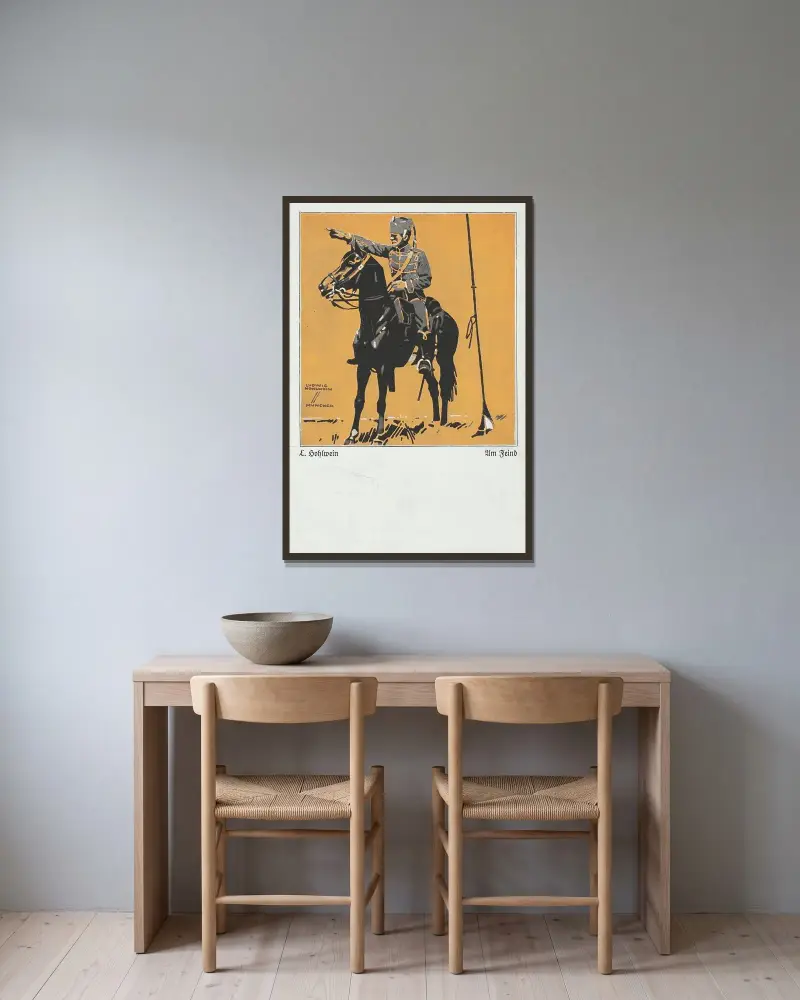 Am Feind von Ludwig Hohlwein gerahmt an einer Wand