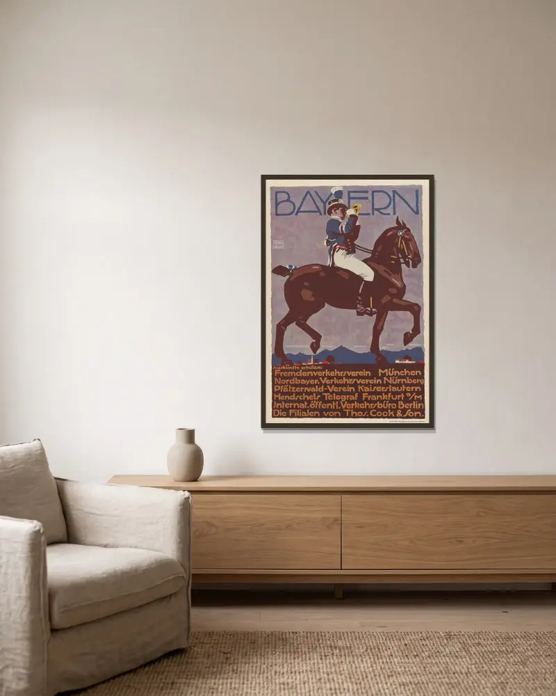 Bayern von Ludwig Hohlwein gerahmt an einer Wand
