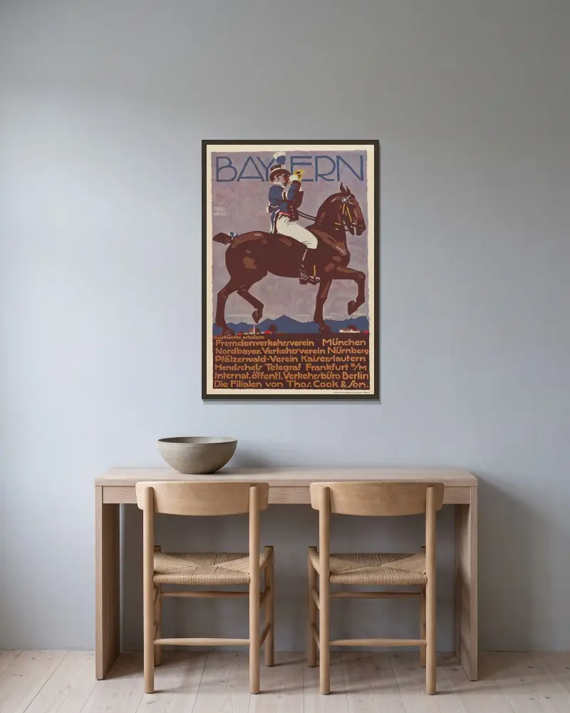 Bayern von Ludwig Hohlwein gerahmt an einer Wand