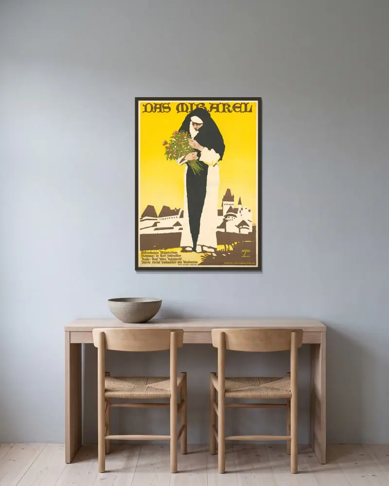 Das Mirakel von Ludwig Hohlwein gerahmt an einer Wand