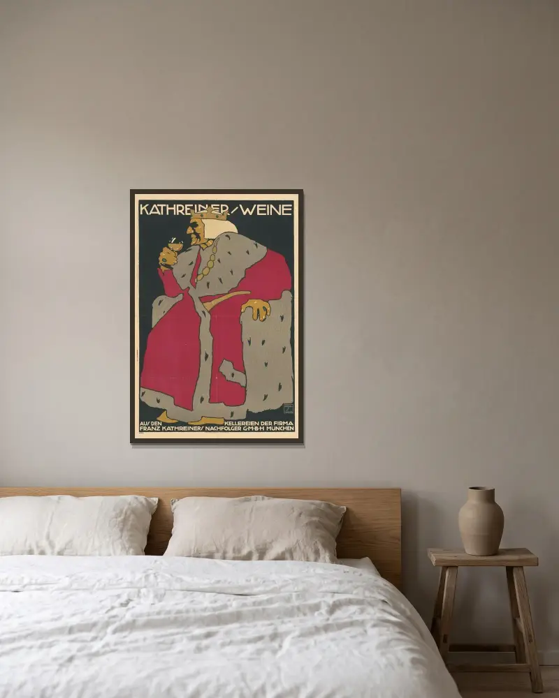 Kathreiner Weine von Ludwig Hohlwein gerahmt an einer Wand