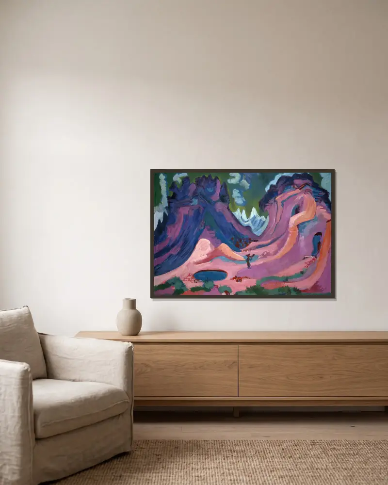 Amselfluh von Ernst Ludwig Kirchner gerahmt an einer Wand