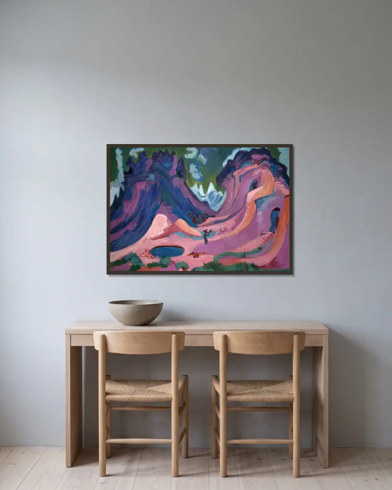 Amselfluh von Ernst Ludwig Kirchner gerahmt an einer Wand