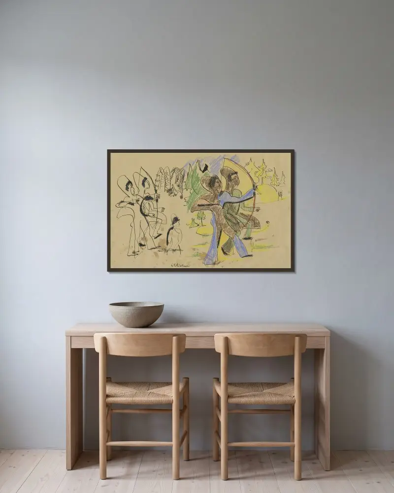 Lučištníci, 1935 – Nr. 2, Ernst Ludwig Kirchner v rámu na stěně