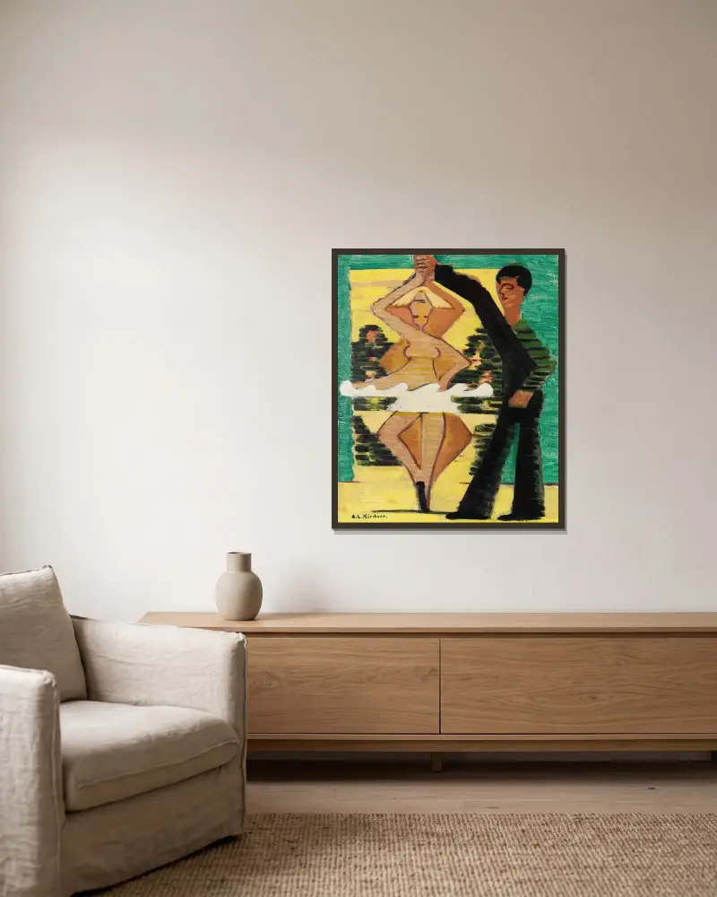 Wirująca tancerka, Ernst Ludwig Kirchner w ramie na ścianie