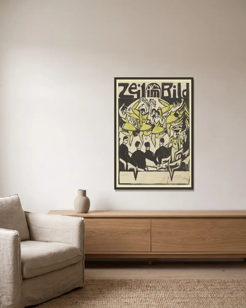 Eispalast-Tänze von Ernst Ludwig Kirchner gerahmt an einer Wand