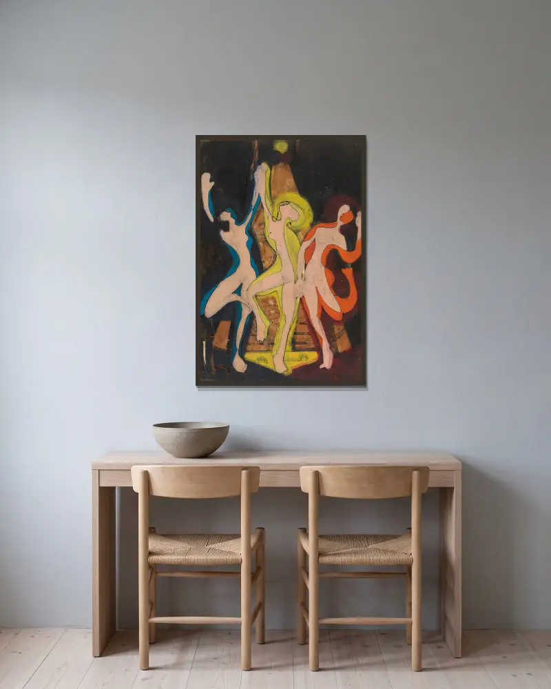 Farbentanz, Farbstock II von Ernst Ludwig Kirchner gerahmt an einer Wand