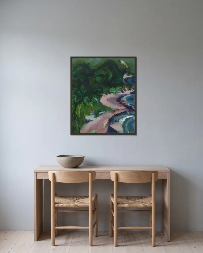 Fehmarnlandschaft von Ernst Ludwig Kirchner gerahmt an einer Wand