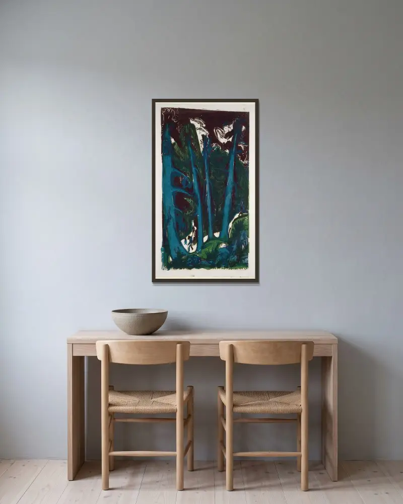 Jodły, Ernst Ludwig Kirchner w ramie na ścianie