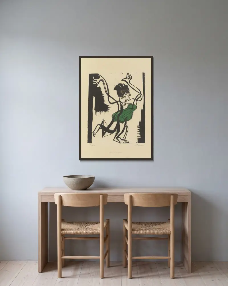 Vlající tanec, Ernst Ludwig Kirchner v rámu na stěně